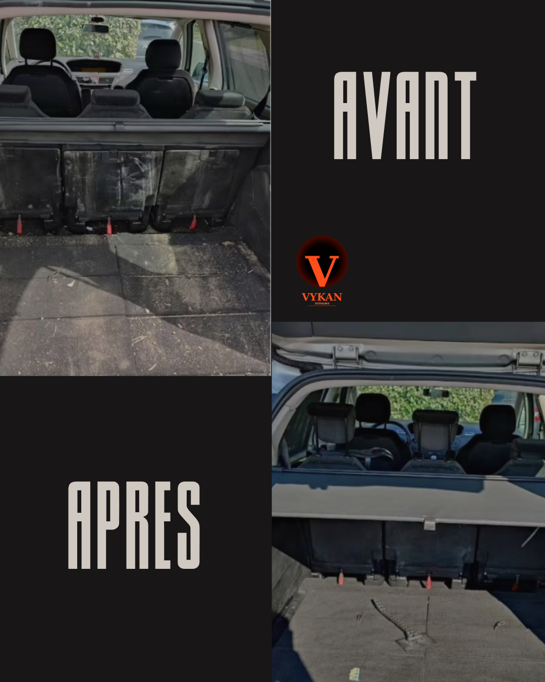 Avant/Après VYKAN — Detailing coffre voiture Arras