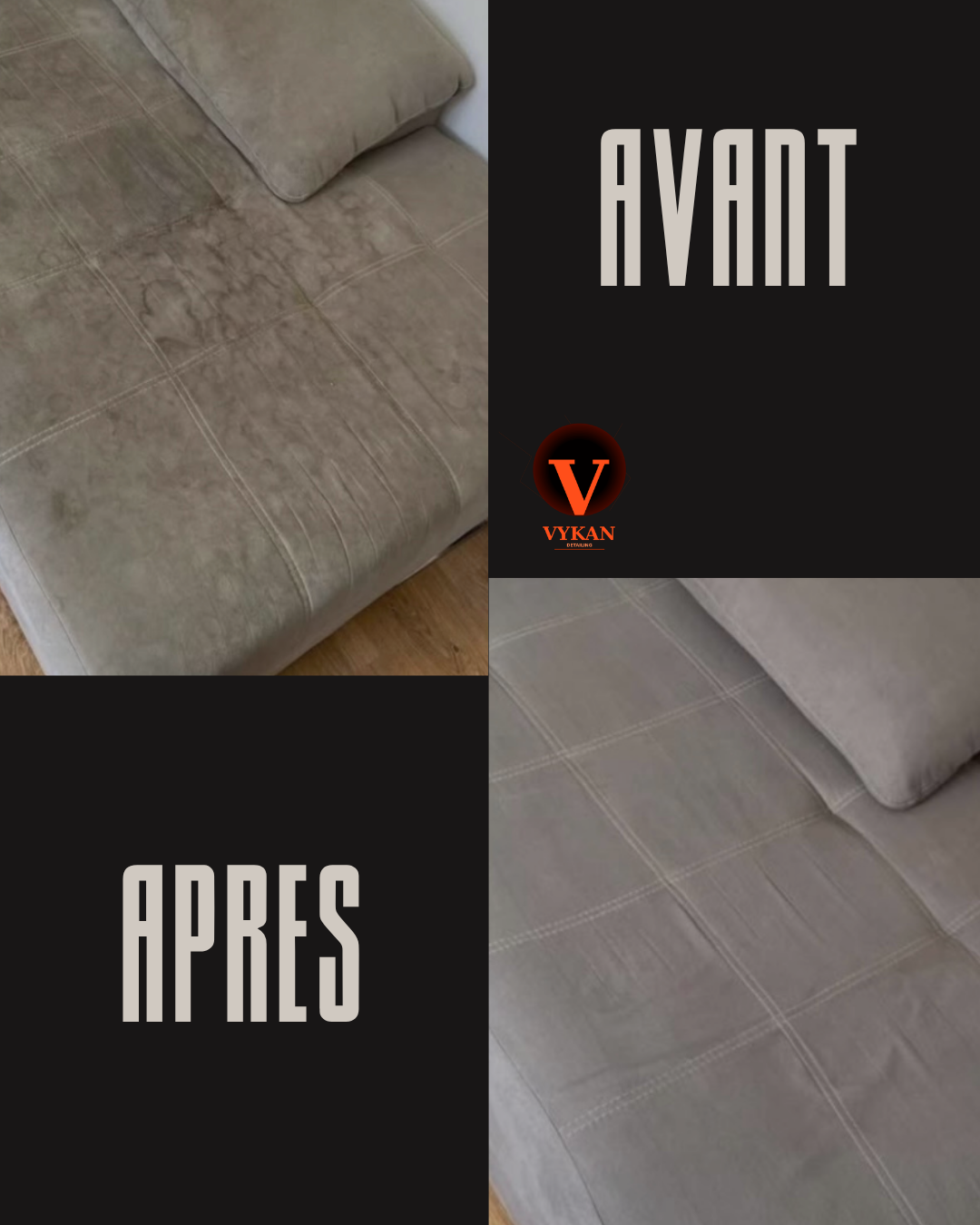Avant/Après VYKAN — Intérieur voiture sièges arrière
