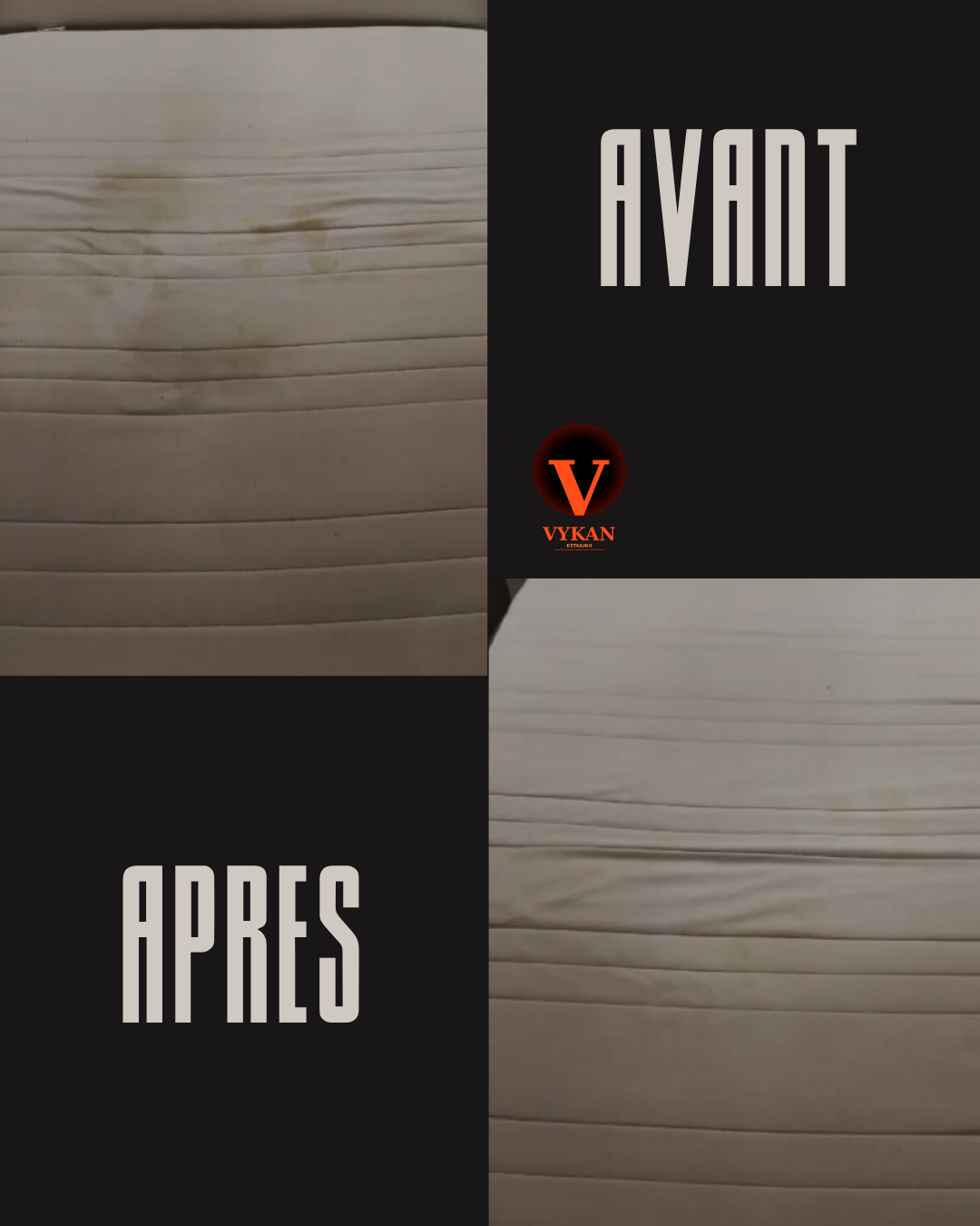 Avant/Après VYKAN — Canapé blanc tache