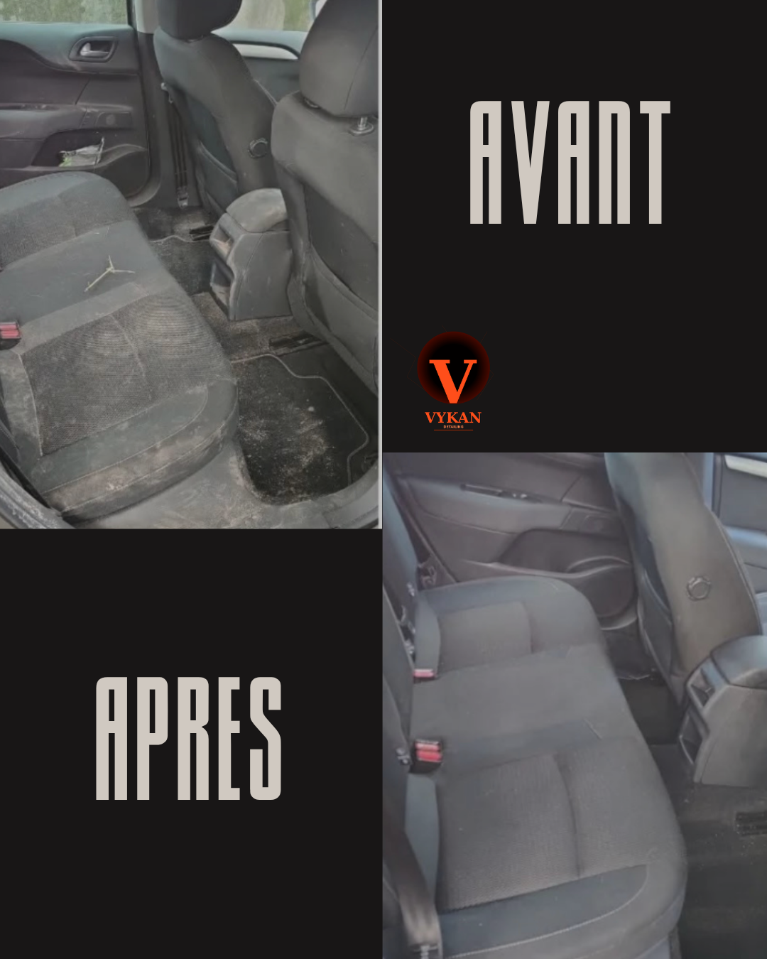 Avant/Après VYKAN — Canapé bleu très encrassé